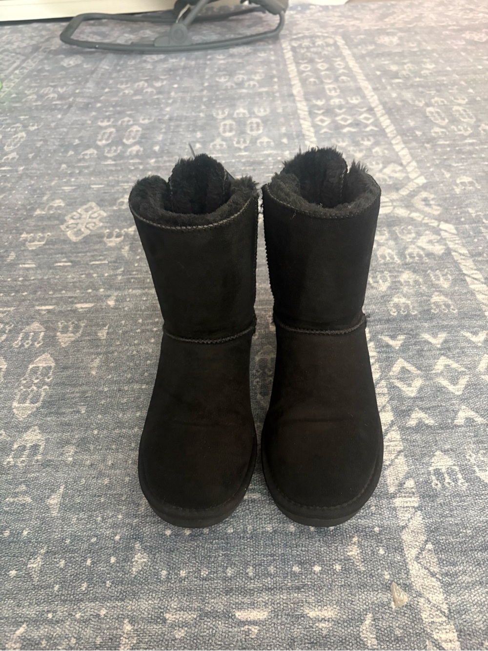 Classic Black Shearling-Lined Ankle Booties